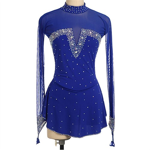 Figure Skating Dress Women's Girls' Ice Skating Dress Royal Blue Thumbhole High Elasticity Training Competition Skating Wear Crystal / Rhinestone Long Sleeve Ice Skating Figure Skating / Winter
Figure Skating Dress Women's Girls' Ice Skating Dress Royal Blue Thumbhole High Elasticity Training Competition Skating Wear Crystal / Rhinestone Long Sleeve Ice Skating Figure Skating / Winter