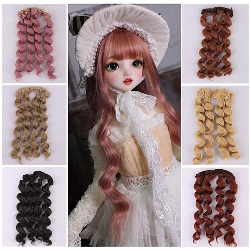 Doll Wig DIY Doll Accessories Straight Curly Synthetic Fiber Wig Long Hair High Temperature Fashion Imitation Wool Roll Doll Hair 6in for DIY 1/3 1/4 1/6 BJD SD Doll Wigs
Doll Wig DIY Doll Accessories Straight Curly Synthetic Fiber Wig Long Hair High Temperature Fashion Imitation Wool Roll Doll Hair 6in for DIY 1/3 1/4 1/6 BJD SD Doll Wigs