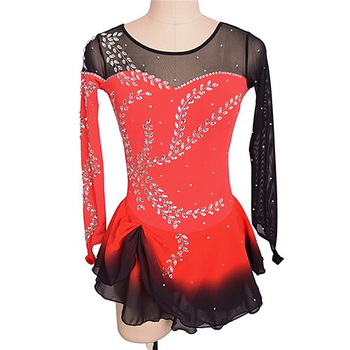 Figure Skating Dress Women's Girls' Ice Skating Dress Black Red Thumbhole High Elasticity Training Competition Skating Wear Crystal / Rhinestone Long Sleeve Ice Skating Figure Skating / Winter
Figure Skating Dress Women's Girls' Ice Skating Dress Black Red Thumbhole High Elasticity Training Competition Skating Wear Crystal / Rhinestone Long Sleeve Ice Skating Figure Skating / Winter