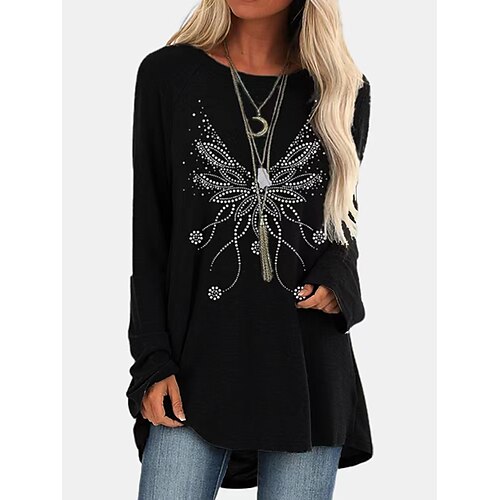 Mujer Camiseta Negro Graphic Mariposa Estampado Manga Larga Casual Diario Básico Escote Redondo Regular Mariposa S
Mujer Camiseta Negro Graphic Mariposa Estampado Manga Larga Casual Diario Básico Escote Redondo Regular Mariposa S