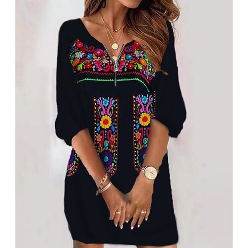 Women's Shift Dress Casual Dress Knee Length Dress Black Long Sleeve Color Block Zipper Print Fall Winter Crew Neck Casual 2022 S M L XL 2XL 3XL 4XL 5XL 6XL / 3D Print
Women's Shift Dress Casual Dress Knee Length Dress Black Long Sleeve Color Block Zipper Print Fall Winter Crew Neck Casual 2022 S M L XL 2XL 3XL 4XL 5XL 6XL / 3D Print
