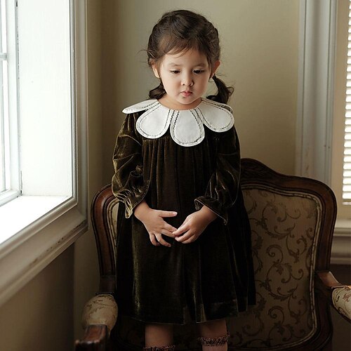 Kids Little Girls' Dress Solid Colored A Line Dress Daily Vacation Green Asymmetrical Long Sleeve Casual Beautiful Dresses Fall Winter Regular Fit 2-8 Years
Kids Little Girls' Dress Solid Colored A Line Dress Daily Vacation Green Asymmetrical Long Sleeve Casual Beautiful Dresses Fall Winter Regular Fit 2-8 Years