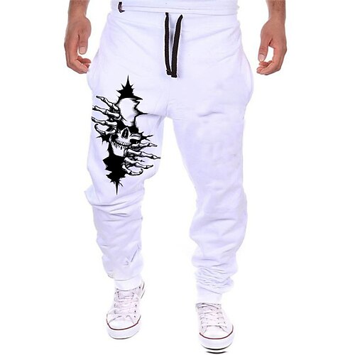Men's Sweatpants Joggers Trousers Drawstring Side Pockets Elastic Waist Skull Graphic Prints Comfort Breathable Sports Outdoor Casual Daily Streetwear Designer White Micro-elastic / Elasticity
Men's Sweatpants Joggers Trousers Drawstring Side Pockets Elastic Waist Skull Graphic Prints Comfort Breathable Sports Outdoor Casual Daily Streetwear Designer White Micro-elastic / Elasticity