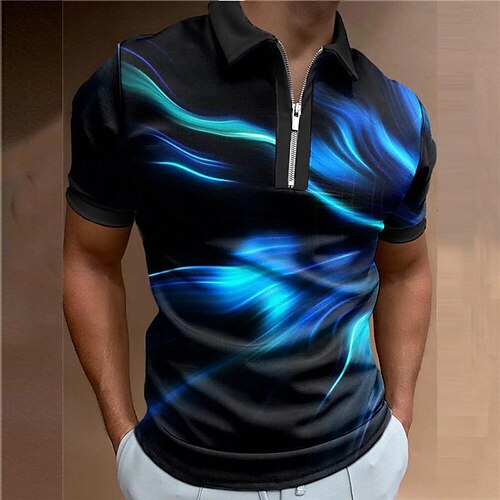 Men's Collar Polo Shirt Golf Shirt Gradient Turndown Blue 3D Print Outdoor Street Short Sleeves Zipper Print Clothing Apparel Fashion Designer Casual Breathable / Summer / Spring / Summer
Men's Collar Polo Shirt Golf Shirt Gradient Turndown Blue 3D Print Outdoor Street Short Sleeves Zipper Print Clothing Apparel Fashion Designer Casual Breathable / Summer / Spring / Summer
