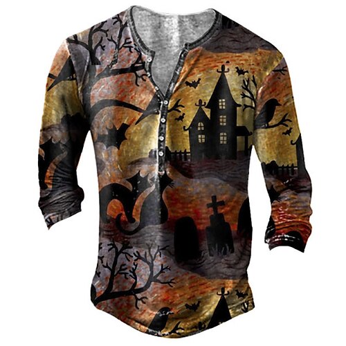 Men's T shirt Tee Henley Shirt Tee Graphic Castle Henley Orange 3D Print Plus Size Outdoor Halloween Long Sleeve Button-Down Print Clothing Apparel Basic Designer Classic Comfortable / Sports
Men's T shirt Tee Henley Shirt Tee Graphic Castle Henley Orange 3D Print Plus Size Outdoor Halloween Long Sleeve Button-Down Print Clothing Apparel Basic Designer Classic Comfortable / Sports