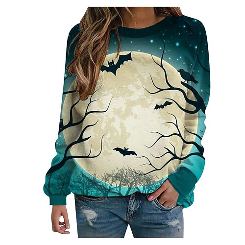 Women's Sweatshirt Pullover Crew Neck Plaid Bat Front Pocket Print Halloween Weekend 3D Print Active Streetwear Hoodies Sweatshirts Black Blue
Women's Sweatshirt Pullover Crew Neck Plaid Bat Front Pocket Print Halloween Weekend 3D Print Active Streetwear Hoodies Sweatshirts Black Blue