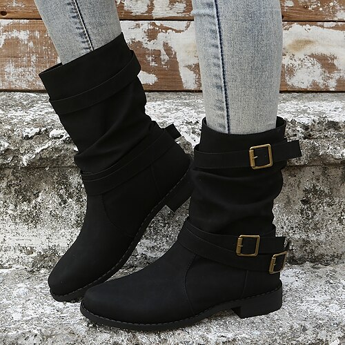 Women's Boots Daily Winter Buckle Block Heel Round Toe Classic Walking Shoes PU Leather Loafer Solid Colored Light Brown Black Gray
Women's Boots Daily Winter Buckle Block Heel Round Toe Classic Walking Shoes PU Leather Loafer Solid Colored Light Brown Black Gray