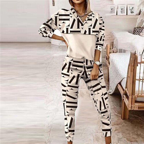 Women's Loungewear Sets Winter 2 Pieces Letter Comfort Home Daily Polyester V Wire Long Sleeve Pant Winter Fall Beige
Women's Loungewear Sets Winter 2 Pieces Letter Comfort Home Daily Polyester V Wire Long Sleeve Pant Winter Fall Beige