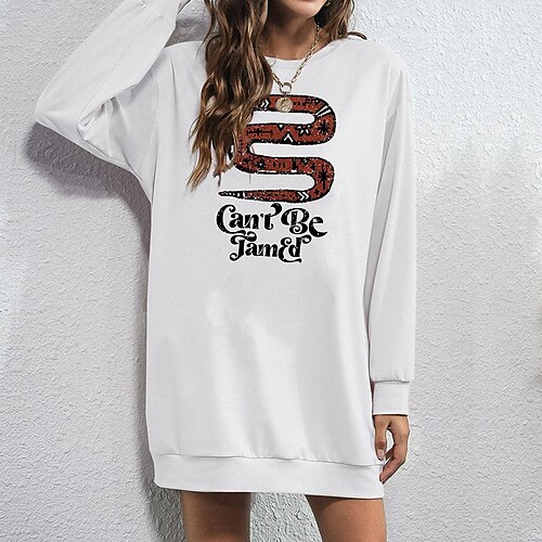 Women's Hoodie Dress Streetwear Long Print White Black Snake Daily Crew Neck Long Sleeve S M L XL XXL
Women's Hoodie Dress Streetwear Long Print White Black Snake Daily Crew Neck Long Sleeve S M L XL XXL