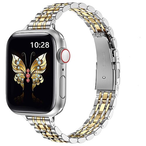 1pc Smart Watch Band Slim Band Compatible with Apple Watch Band 38 mm 40 mm 41 mm 42 mm 44 mm 45 mm Thin Stainless Steel Metal Chain Strap for Women iWatch Bands Series 7 6 5 4 3 2 1 SE
1pc Smart Watch Band Slim Band Compatible with Apple Watch Band 38 mm 40 mm 41 mm 42 mm 44 mm 45 mm Thin Stainless Steel Metal Chain Strap for Women iWatch Bands Series 7 6 5 4 3 2 1 SE
