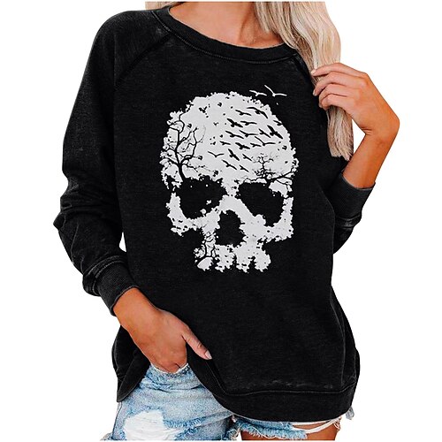 Women's Sweatshirt Pullover Skull Skeleton Print Halloween Weekend Hot Stamping Active Streetwear Clothing Apparel Hoodies Sweatshirts Black And White Black
Women's Sweatshirt Pullover Skull Skeleton Print Halloween Weekend Hot Stamping Active Streetwear Clothing Apparel Hoodies Sweatshirts Black And White Black
