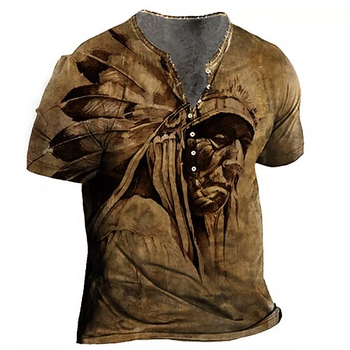 Men's T shirt Tee Henley Shirt Tee Graphic Henley Blue Brown Gray 3D Print Indian Plus Size Outdoor Daily Short Sleeve Button-Down Print Clothing Apparel Basic Designer Casual Big and Tall / Summer
Men's T shirt Tee Henley Shirt Tee Graphic Henley Blue Brown Gray 3D Print Indian Plus Size Outdoor Daily Short Sleeve Button-Down Print Clothing Apparel Basic Designer Casual Big and Tall / Summer