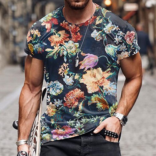 Men's Unisex T shirt Tee 3D Print Floral Graphic Prints Crew Neck Street Daily Print Short Sleeve Tops Ethnic Style Casual Classic Big and Tall Navy Blue / Summer
Men's Unisex T shirt Tee 3D Print Floral Graphic Prints Crew Neck Street Daily Print Short Sleeve Tops Ethnic Style Casual Classic Big and Tall Navy Blue / Summer
