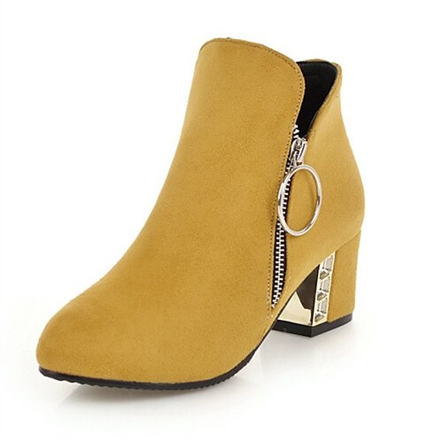 Women's Boots Daily Booties Ankle Boots Winter Chunky Heel Pointed Toe Sweet Nubuck Zipper Solid Colored Wine Black Yellow
Women's Boots Daily Booties Ankle Boots Winter Chunky Heel Pointed Toe Sweet Nubuck Zipper Solid Colored Wine Black Yellow