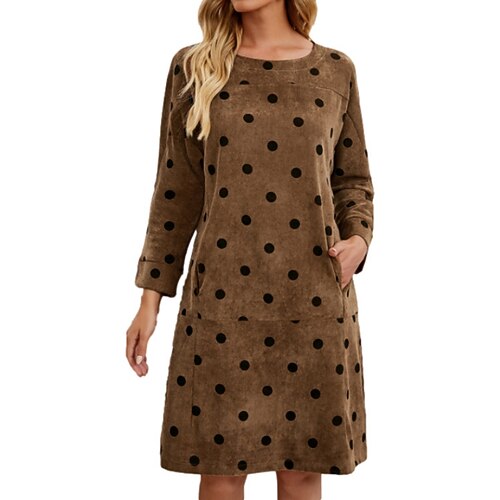 Women's Casual Dress T Shirt Dress Tee Dress Shift Dress Brown Long Sleeve Polka Dot Pocket Winter Fall Crew Neck Mature Winter Dress Weekend Fall Dress Loose Fit 2022 S M L XL XXL
Women's Casual Dress T Shirt Dress Tee Dress Shift Dress Brown Long Sleeve Polka Dot Pocket Winter Fall Crew Neck Mature Winter Dress Weekend Fall Dress Loose Fit 2022 S M L XL XXL