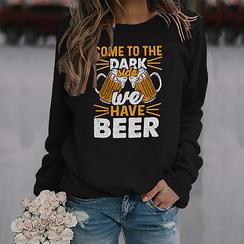 Women's Sweatshirt Pullover Active Streetwear Monograms Print Black Blue Text Beer Daily Round Neck Long Sleeve S M L XL XXL
Women's Sweatshirt Pullover Active Streetwear Monograms Print Black Blue Text Beer Daily Round Neck Long Sleeve S M L XL XXL