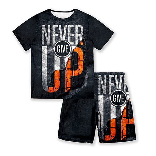 2 Pieces Kids Boys T-shirt & Shorts Clothing Set Outfit Letter Short Sleeve Crewneck Set Outdoor Sports Fashion Cool Spring Summer 3-13 Years Black
2 Pieces Kids Boys T-shirt & Shorts Clothing Set Outfit Letter Short Sleeve Crewneck Set Outdoor Sports Fashion Cool Spring Summer 3-13 Years Black