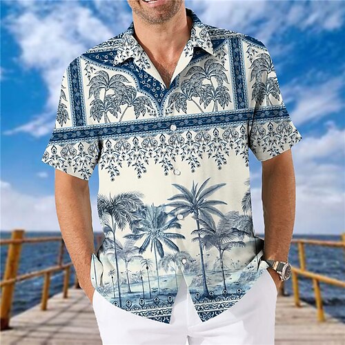 Men's Shirt Coconut Tree Turndown Blue Short Sleeves 3D Print Outdoor Street Button-Down Print Tops Fashion Designer Casual Breathable / Summer / Spring / Summer
Men's Shirt Coconut Tree Turndown Blue Short Sleeves 3D Print Outdoor Street Button-Down Print Tops Fashion Designer Casual Breathable / Summer / Spring / Summer