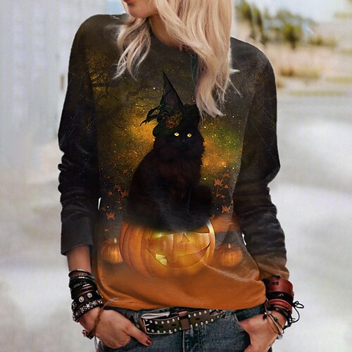 Women's Sweatshirt Pullover Cat Pumpkin Print Daily Sports 3D Print Active Streetwear Hoodies Sweatshirts Orange
Women's Sweatshirt Pullover Cat Pumpkin Print Daily Sports 3D Print Active Streetwear Hoodies Sweatshirts Orange