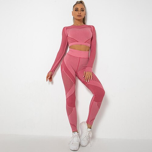 Women's Activewear Set Yoga Suit Winter 2 Piece See Through Stripes Clothing Suit 6301 Long Sleeve Trousers Suit - Dark Blue 6301 Long Sleeve Trousers Suit - Army Green Breathable Quick Dry Moisture
Women's Activewear Set Yoga Suit Winter 2 Piece See Through Stripes Clothing Suit 6301 Long Sleeve Trousers Suit - Dark Blue 6301 Long Sleeve Trousers Suit - Army Green Breathable Quick Dry Moisture