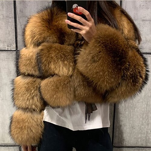 

Women's Faux Fur Coat Warm Breathable Outdoor Daily Wear Vacation Going out Faux Fur Trim Open Front Collarless Active Exaggerated Comfortable Street Style Solid Color Regular Fit Outerwear Long