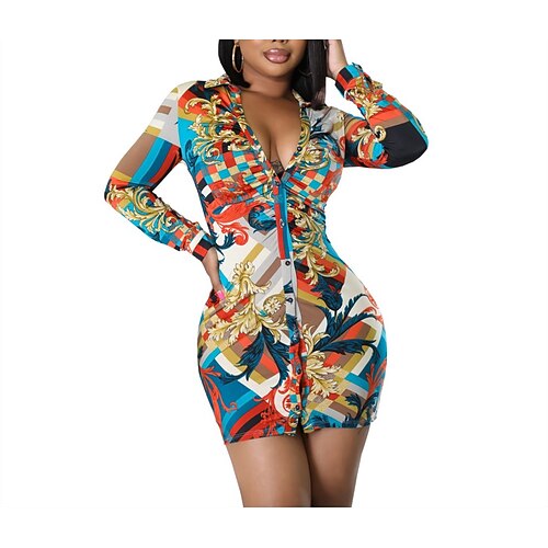 Women's Sheath Dress Short Mini Dress Blue Brown Light Blue Long Sleeve Print Print Fall Summer Shirt Collar Stylish Fashion Modern 2022 S M L XL XXL
Women's Sheath Dress Short Mini Dress Blue Brown Light Blue Long Sleeve Print Print Fall Summer Shirt Collar Stylish Fashion Modern 2022 S M L XL XXL