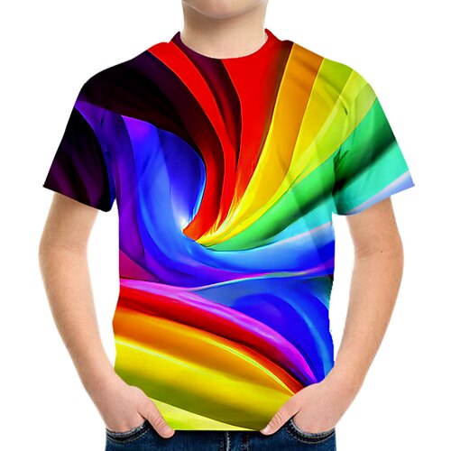 Kids Boys T shirt Optical Illusion Outdoor 3D Print Short Sleeve Crewneck Active 3-12 Years Spring Blue Yellow Rainbow
Kids Boys T shirt Optical Illusion Outdoor 3D Print Short Sleeve Crewneck Active 3-12 Years Spring Blue Yellow Rainbow