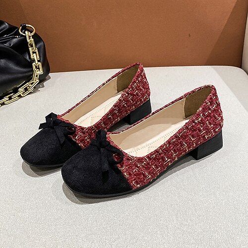 Women's Flats Outdoor Office Daily Bowknot Low Heel Square Toe Elegant Casual Walking Shoes Polyester Loafer Color Block Black Red Beige
Women's Flats Outdoor Office Daily Bowknot Low Heel Square Toe Elegant Casual Walking Shoes Polyester Loafer Color Block Black Red Beige