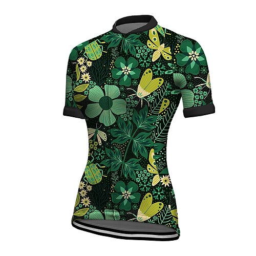 21Grams Women's Cycling Jersey Short Sleeve Bike Top with 3 Rear Pockets Mountain Bike MTB Road Bike Cycling Breathable Quick Dry Moisture Wicking Reflective Strips Green Animal Floral Botanical
21Grams Women's Cycling Jersey Short Sleeve Bike Top with 3 Rear Pockets Mountain Bike MTB Road Bike Cycling Breathable Quick Dry Moisture Wicking Reflective Strips Green Animal Floral Botanical