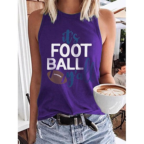 Women's Tank Top Football Is My Favorite Season Graphic Football Letter Daily Weekend Tank Top Camis Sleeveless Print Round Neck Casual Streetwear Green White Black S
Women's Tank Top Football Is My Favorite Season Graphic Football Letter Daily Weekend Tank Top Camis Sleeveless Print Round Neck Casual Streetwear Green White Black S