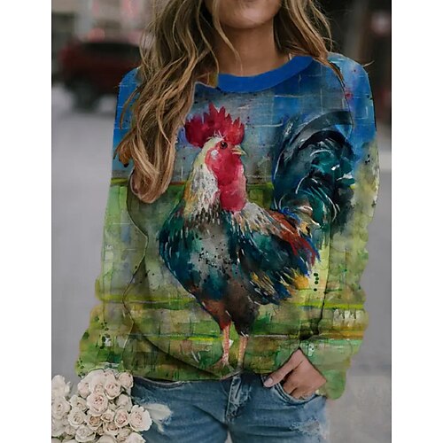 Women's Sweatshirt Pullover Casual Retro Print Blue Cartoon Outdoor Round Neck Long Sleeve S M L XL 2XL 3XL
Women's Sweatshirt Pullover Casual Retro Print Blue Cartoon Outdoor Round Neck Long Sleeve S M L XL 2XL 3XL