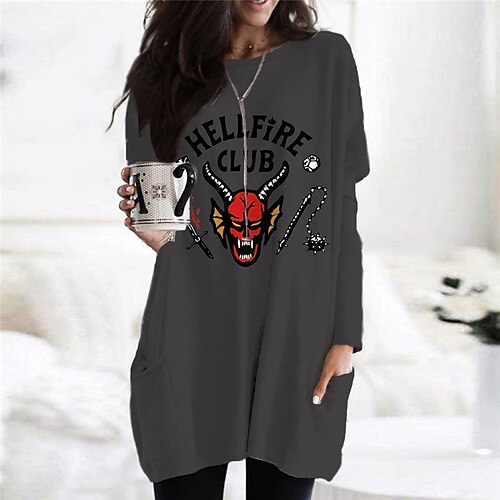 Women's Shift Dress Short Mini Dress White Blue Gray Long Sleeve Print Letter Pocket Print Fall Winter Crew Neck Casual Vacation 2022 S M L XL XXL 3XL
Women's Shift Dress Short Mini Dress White Blue Gray Long Sleeve Print Letter Pocket Print Fall Winter Crew Neck Casual Vacation 2022 S M L XL XXL 3XL