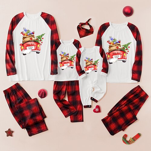 Family Look Christmas Pajamas Plaid Car Christmas Tree Causal Patchwork White Long Sleeve Casual Matching Outfits
Family Look Christmas Pajamas Plaid Car Christmas Tree Causal Patchwork White Long Sleeve Casual Matching Outfits
