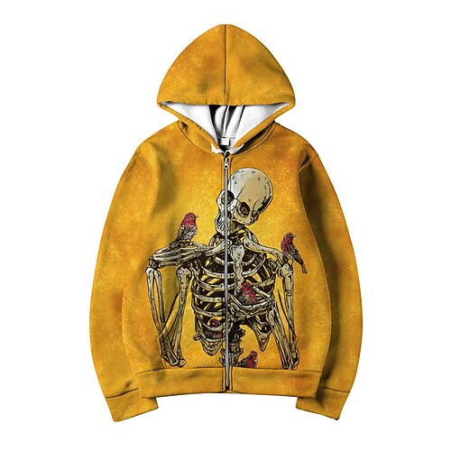 Men's Unisex Full Zip Hoodie Jacket Hooded Skull Graphic Prints Skeleton Zipper Print Sports Outdoor Daily Sports 3D Print Streetwear Designer Hoodies Sweatshirts Long Sleeve Yellow
Men's Unisex Full Zip Hoodie Jacket Hooded Skull Graphic Prints Skeleton Zipper Print Sports Outdoor Daily Sports 3D Print Streetwear Designer Hoodies Sweatshirts Long Sleeve Yellow