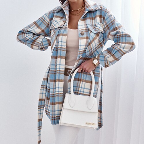Women's Winter Coat Windproof Warm Outdoor Street Daily Vacation Pocket Single Breasted Lapel Ordinary Modern Street Style Shacket Plaid Regular Fit Outerwear Long Sleeve Winter Fall Blue Orange Brown
Women's Winter Coat Windproof Warm Outdoor Street Daily Vacation Pocket Single Breasted Lapel Ordinary Modern Street Style Shacket Plaid Regular Fit Outerwear Long Sleeve Winter Fall Blue Orange Brown
