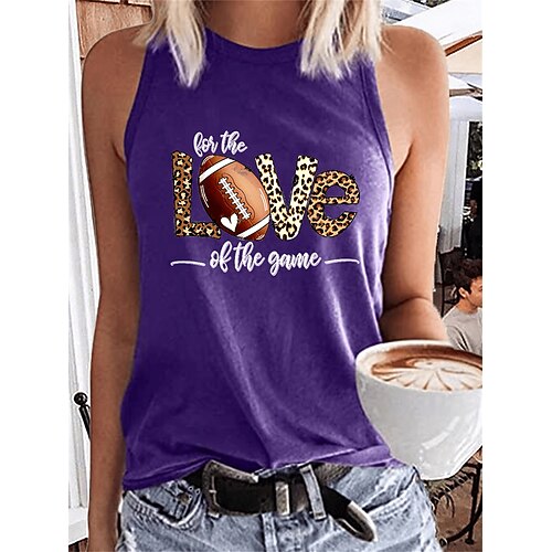 Women's Tank Top Football Is My Favorite Season Graphic Football Letter Daily Weekend Tank Top Camis Sleeveless Print Round Neck Casual Streetwear Green White Black S 
Women's Tank Top Football Is My Favorite Season Graphic Football Letter Daily Weekend Tank Top Camis Sleeveless Print Round Neck Casual Streetwear Green White Black S