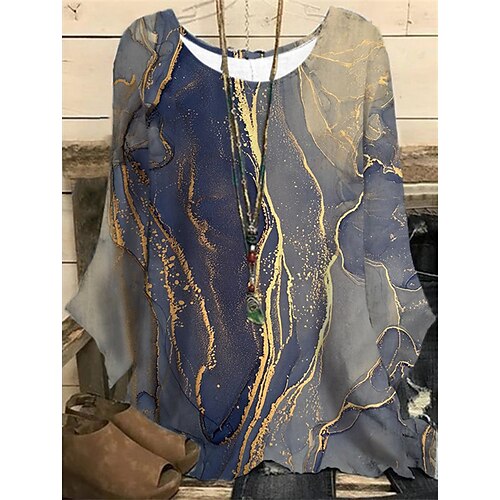 Women's Plus Size Tops Blouse Shirt Striped Graphic Print Long Sleeve Round Neck Casual Daily Vacation Polyester Fall Winter Blue
Women's Plus Size Tops Blouse Shirt Striped Graphic Print Long Sleeve Round Neck Casual Daily Vacation Polyester Fall Winter Blue