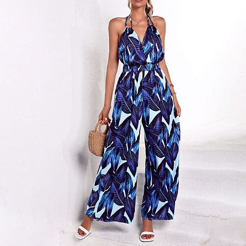 Women's Jumpsuit Backless Geometric V Neck Casual Going out Weekend Regular Fit Sleeveless Royal Blue S M L Spring
Women's Jumpsuit Backless Geometric V Neck Casual Going out Weekend Regular Fit Sleeveless Royal Blue S M L Spring