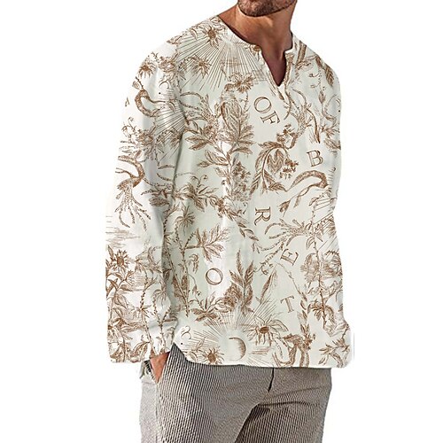 Men's Shirt 3D Print Plants Graphic V Neck Street Daily Print Long Sleeve Tops Casual Vintage Classic Slim Fit Khaki
Men's Shirt 3D Print Plants Graphic V Neck Street Daily Print Long Sleeve Tops Casual Vintage Classic Slim Fit Khaki