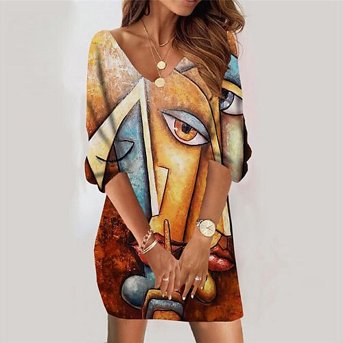 Mini robe Femme Robe casual Manches 3/4 Hiver Automne Imprimer Bloc de couleur Col V Ample 2022 Jaune Kaki Arc-en-ciel S M L XL XXL 3XL
Mini robe Femme Robe casual Manches 3/4 Hiver Automne Imprimer Bloc de couleur Col V Ample 2022 Jaune Kaki Arc-en-ciel S M L XL XXL 3XL