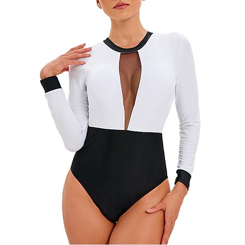 Women's Rash Guard One Piece Swimsuit UPF50 Quick Dry Lightweight Long Sleeve Bodysuit Bathing Suit Open Back Mesh Swimming Surfing Beach Water Sports Patchwork Summer
Women's Rash Guard One Piece Swimsuit UPF50 Quick Dry Lightweight Long Sleeve Bodysuit Bathing Suit Open Back Mesh Swimming Surfing Beach Water Sports Patchwork Summer