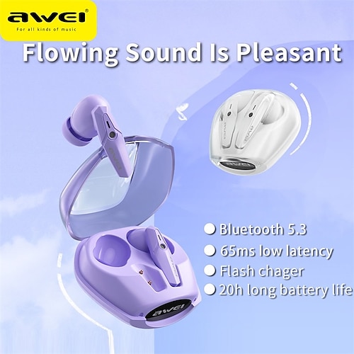 AWEI T25 Wireless Bluetooth 5.3 Headphones Noise Reduction DNS fone sports audio with microphone
AWEI T25 Wireless Bluetooth 5.3 Headphones Noise Reduction DNS fone sports audio with microphone