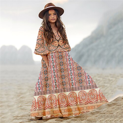 Kids Little Girls' Dress Floral A Line Dress Daily Holiday Vacation Ruffle Orange Maxi 3/4 Length Sleeve Casual Cute Sweet Dresses Fall Winter Regular Fit 3-10 Years
Kids Little Girls' Dress Floral A Line Dress Daily Holiday Vacation Ruffle Orange Maxi 3/4 Length Sleeve Casual Cute Sweet Dresses Fall Winter Regular Fit 3-10 Years