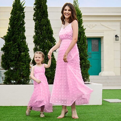 Mommy and Me Dresses Solid Color Daily White Pink Sleeveless Maxi Strap Dress Sweet Matching Outfits
Mommy and Me Dresses Solid Color Daily White Pink Sleeveless Maxi Strap Dress Sweet Matching Outfits