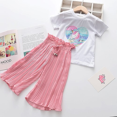 2 Pieces Kids Girls' T-shirt & Pants Clothing Set Outfit Unicorn Short Sleeve Cotton Set Daily Sweet Summer 2-6 Years Blue Pink
2 Pieces Kids Girls' T-shirt & Pants Clothing Set Outfit Unicorn Short Sleeve Cotton Set Daily Sweet Summer 2-6 Years Blue Pink