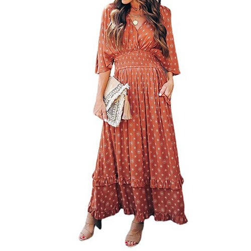 Women's Casual Dress A Line Dress Maxi long Dress Orange 3/4 Length Sleeve Floral Ruched Patchwork Print Fall Winter V Neck Casual Loose 2022 XS S M L XL XXL
Women's Casual Dress A Line Dress Maxi long Dress Orange 3/4 Length Sleeve Floral Ruched Patchwork Print Fall Winter V Neck Casual Loose 2022 XS S M L XL XXL