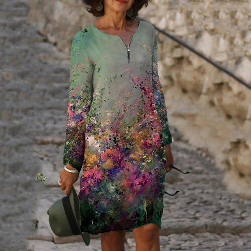 Women's T Shirt Dress Tee Dress Shift Dress Knee Length Dress Green Blue Purple Long Sleeve Floral Zipper Print Fall Winter Crew Neck Stylish Casual 2022 XS S M L XL 2XL 3XL 4XL 5XL 6XL
Women's T Shirt Dress Tee Dress Shift Dress Knee Length Dress Green Blue Purple Long Sleeve Floral Zipper Print Fall Winter Crew Neck Stylish Casual 2022 XS S M L XL 2XL 3XL 4XL 5XL 6XL