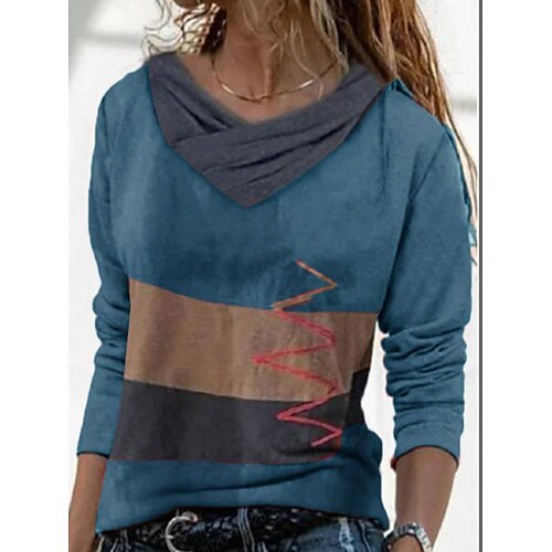 Women's T shirt Tee Color Block Geometric Abstract Casual Weekend T shirt Tee Long Sleeve Print Pile Neck Basic Green Blue Yellow S / V Neck / 3D Print / V Neck
Women's T shirt Tee Color Block Geometric Abstract Casual Weekend T shirt Tee Long Sleeve Print Pile Neck Basic Green Blue Yellow S / V Neck / 3D Print / V Neck