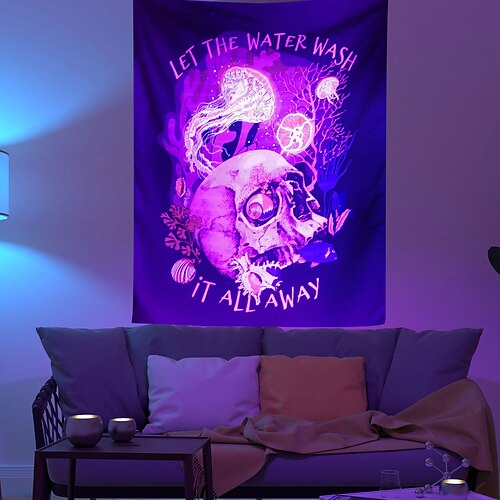 Halloween Blacklight UV Reactive Wall Tapestry Psychedelic Art Decor Blanket Curtain Hanging Home Bedroom Decoration Polyester
Halloween Blacklight UV Reactive Wall Tapestry Psychedelic Art Decor Blanket Curtain Hanging Home Bedroom Decoration Polyester