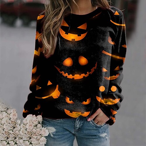 Women's Sweatshirt Pullover Crew Neck Graphic Pumpkin Print Halloween Weekend 3D Print Active Streetwear Hoodies Sweatshirts Black Orange
Women's Sweatshirt Pullover Crew Neck Graphic Pumpkin Print Halloween Weekend 3D Print Active Streetwear Hoodies Sweatshirts Black Orange